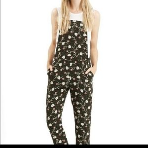 Topshop overalls Woodland floral black sz 2